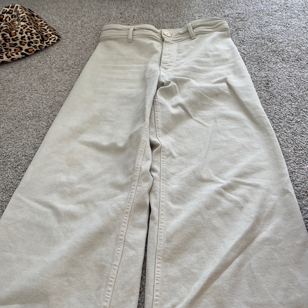 Zara wide leg beige pants